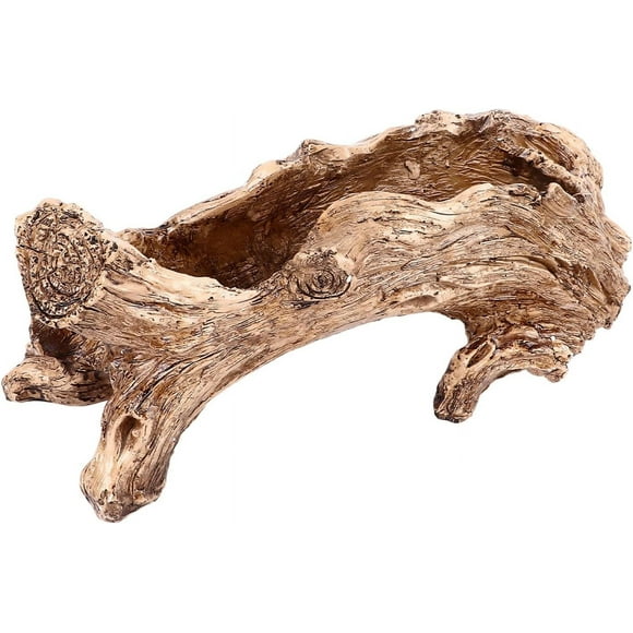 FYBTOArtificial Driftwood Resin Succulent Planter Vintage Tree Root Stump Log Flower Container Pot Home Garden Decoration-1865
