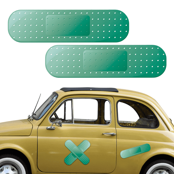 chaungfeng 2PCS Car Bandaid Sticker, Giant Car Bumper Sticker Large Bandage Decal, Funny Automotive Decal, Car Decor Accessories Band-Aid Shape Stickers Universal for Vehicle (Green)