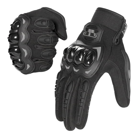 Motorcycle Gloves for Men & Women, Full Finger Touchscreen Motorbike Gloves for Dirt Bike, BMX, ATV, MTB Riding, Road Racing, Motocross, Cycling, Climbing – Breathable, Protective, Black L