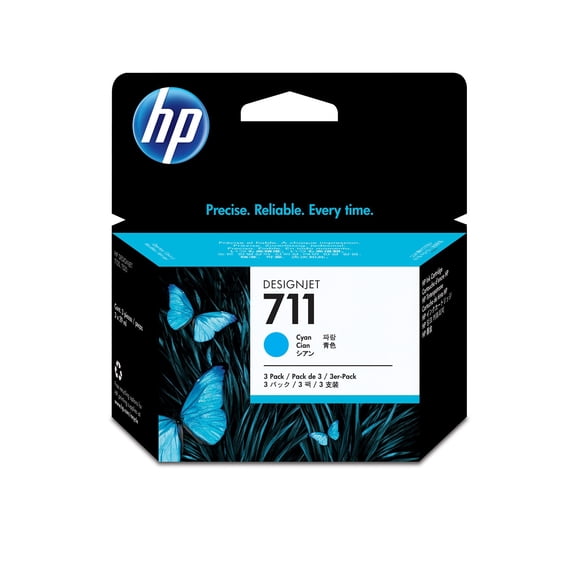 HP 711 3-pack 29-ml Cyan DesignJet Ink Cartridges, CZ134A