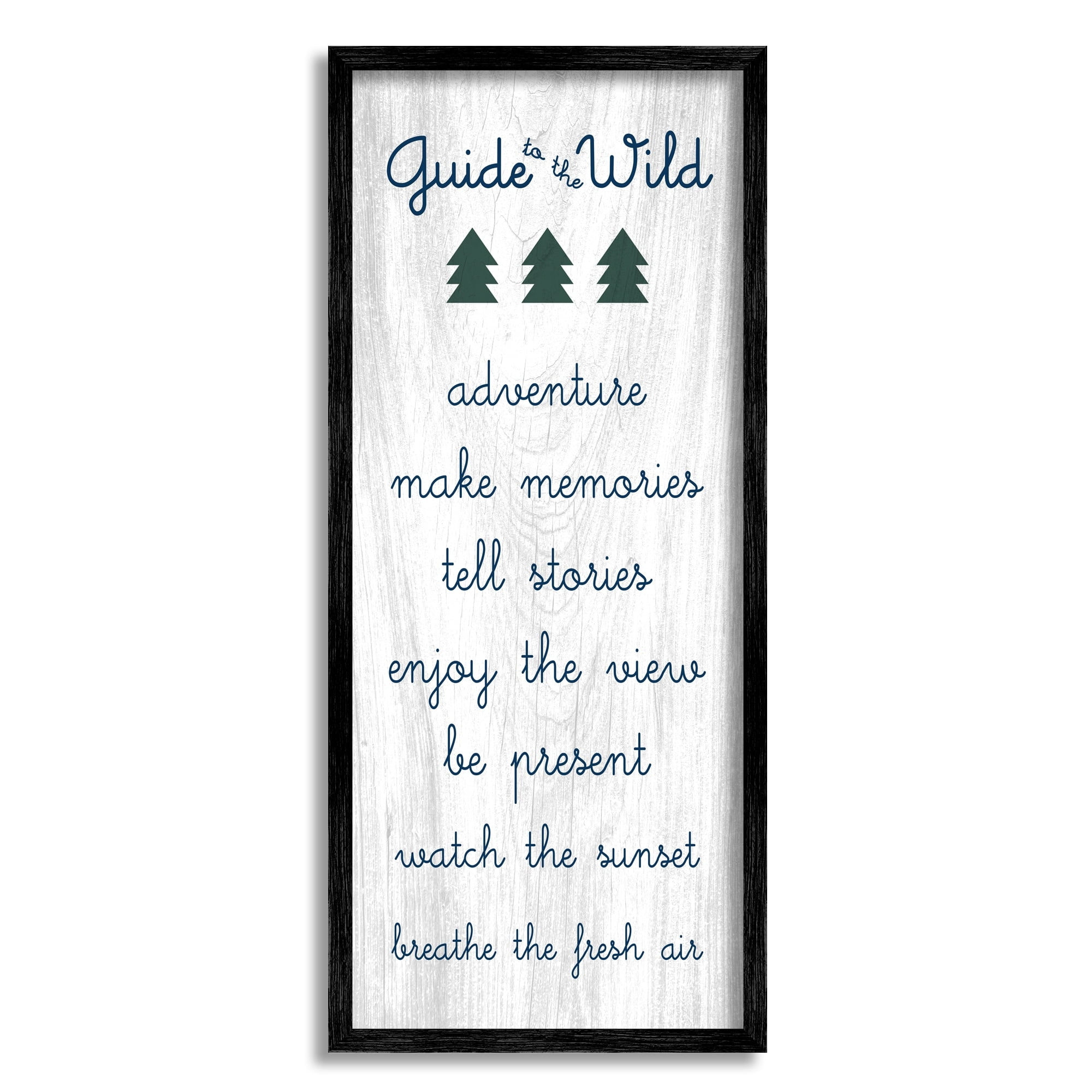 Stupell Industries Guide to the Wild Adventuring Rules List Rustic Pattern Framed Wall Art, 13 x 30, Design by Daphne Polselli