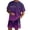 Dark Purple, variant on Men's Gradient Letter Print T Shirt and Shorts Set – 2 Piece Summer Outfit – Casual Short Sleeve Tee with Matching Shorts – XXS-XXXXXL