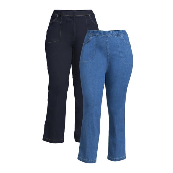 Just My Size Women's Plus Size 4 Pocket Stretch Bootcut Jeans, 2-Pack Bundle