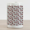 thumbnail image 2 of Ladybugs Ceramic Toothbrush Holder, Nature with Abstract Insects Trees and Flowers Pattern Cartoon, Decorative Versatile Countertop for Bathroom, 4.5" X 2.7", Grey Dark Coral Black, 2 of 4