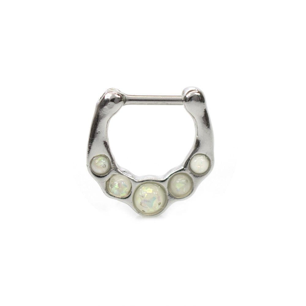 Septum Clicker Ring Syntactic Opal 16g Cartilage Septum Ring 10mm 