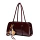 thumbnail image 1 of Bolso de hombro RTPRTP de piel sintética de estilo vintage, color burdeos, 1 of 9