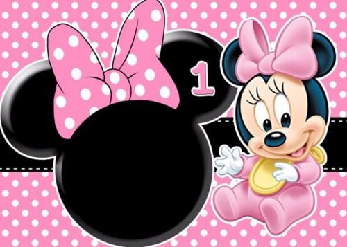 Minnie Mouse Girl's 1st Birthday Edible Image Photo Cake Topper Sheet Persona... 