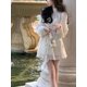thumbnail image 3 of Vestido corto informal de chifón para mujer, minivestido elegante de una pieza de manga larga, estilo playero, ropa de oficina, moda coreana, verano, 2024, 3 of 5