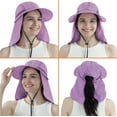 thumbnail image 3 of SUN CUBE Women Sun Hat Neck Flap Cover, UV Protection Wide Brim Fishing Hat, Ponytail Hole Hiking Hat, Foldable Beach Cap Gardening Camping Outdoor Safari Sun Hat, Summer Travel Gifts UPF 50+, Purple, 3 of 7