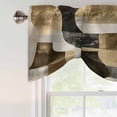 thumbnail image 5 of Tie Up Valances for Windows, Abstract Boho Adjustable Valance Curtains Window Treatment for Living Room/Bedroom Windows, Vintage Black Brown Geometric Rod Pocket Kitchen Curtains & Drapes 60x18 Inch, 5 of 9