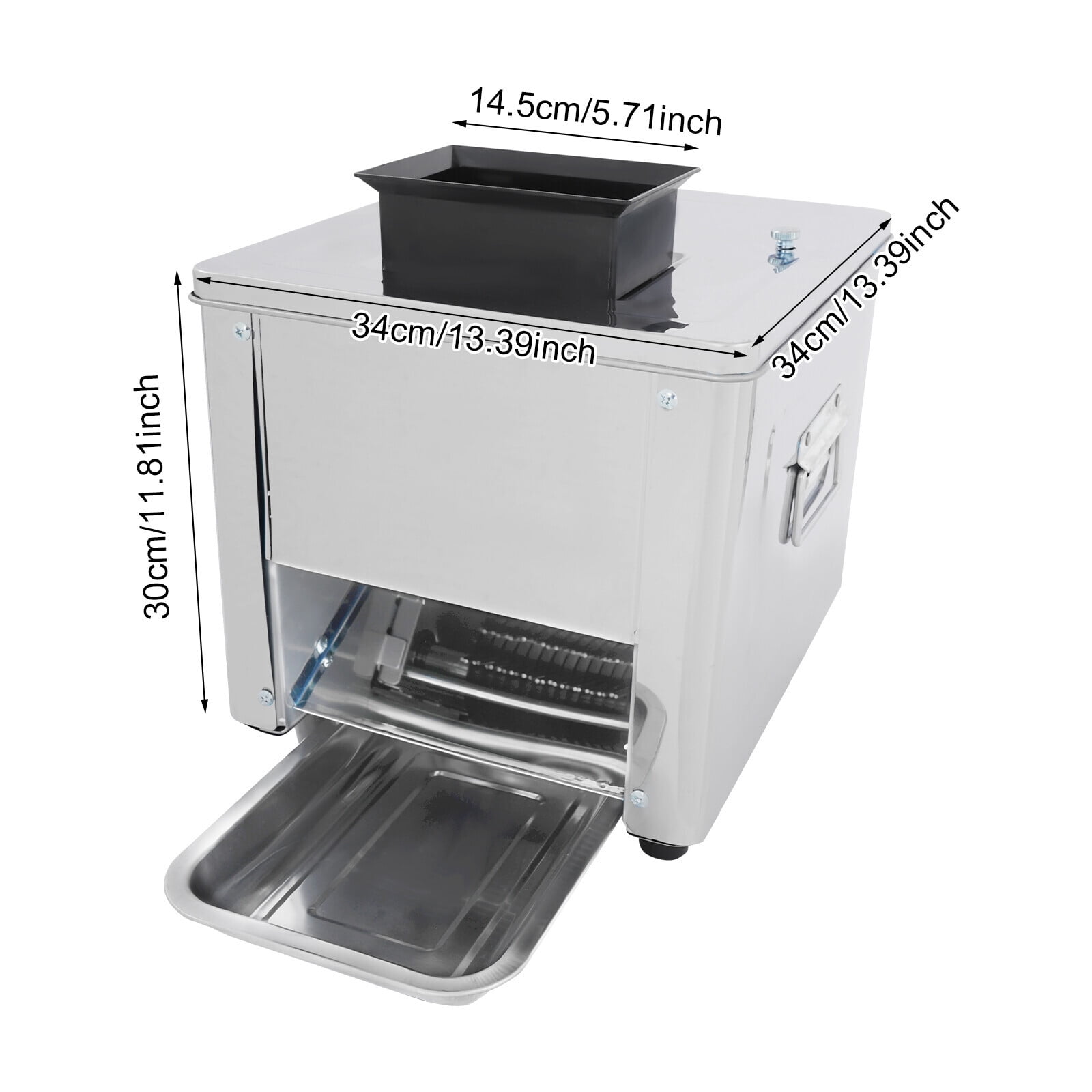 Electric Meat Cutter & Grinder 850W, 330lbs/h Stainless Steel Commercial Meat Slicer Shredder Dicer Machine with 7mm Blade, Heavy-Duty Food Processor for Fresh Meat, Vegetables