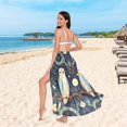 thumbnail image 6 of FORMRS Womens Long Sarong Beach Wrap Semi-Sheer Bikini Skirt Bathing Swimsuit Cover Up, Mystical Owls Pattern, 6 of 7