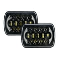 thumbnail image 1 of Faros de automóviles 2 faros LED cuadrados de 7 pulgadas, 7 x 6, 5 x 7 pulgadas, con señal de giro DRL de haz alto/bajo, repuesto brillante de 200 W para Jeep Wrangler YJ Cherokee XJ Ford GMC y más, 1 of 8