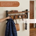 thumbnail image 6 of FYJUCPA Wall Hooks with Shelf and 5 Metal Hooks, Wood Coat Rack with Shelf Wall Mounted Entryway, Hanging Shelves for Clothes Hats Towel Purse Robes Bathroom and Bedroom, 6 of 11