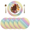 thumbnail image 5 of Ryvnso Colorful Polka Dots in Lines Round Plate Mats Dining Table Placemat Set of 4 for Holiday Decoration, 5 of 7