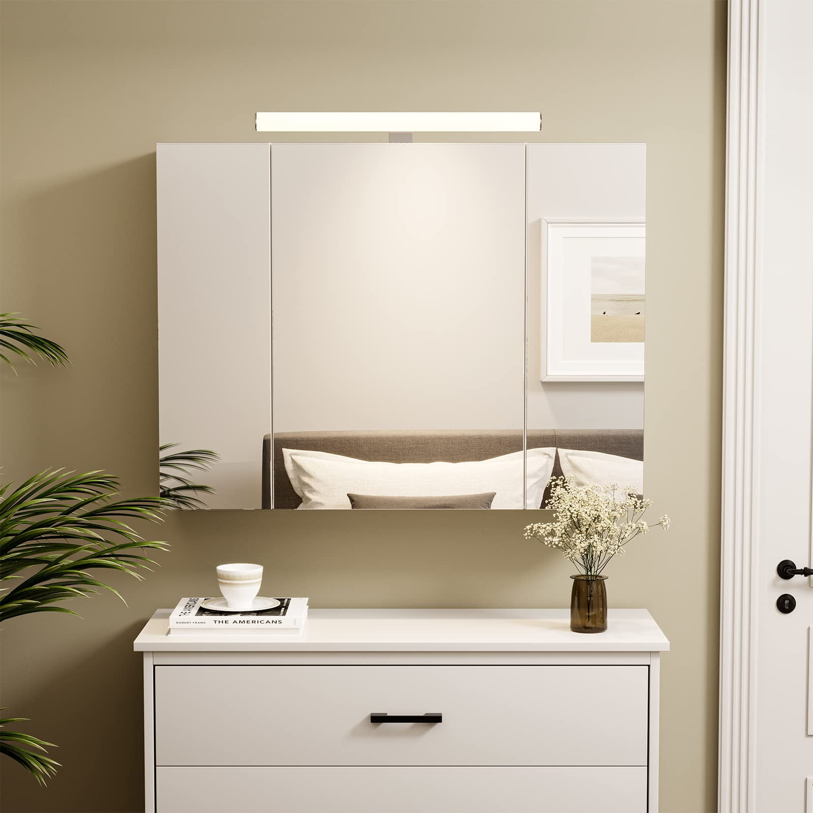 Lighted Medicine with Outlets & USB Ports,31.5x 23.6In