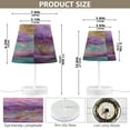 thumbnail image 2 of Table Lamp Adjustable 3 Color & 10 Brightness Levels Desk Lamp Linen Shade USB Powered for Bedrooms and Bedside Tables Purple Trees Medium, 2 of 7
