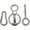 Silver, variant on Stainless Steel Horse Tie Ring Set 3 Pack, Safety Tie Rings with Eye Bolts and Snaps, Training Equipment for Horses, Anti-Pull Horse Tack for Cross Ties Wash Racks Trailers