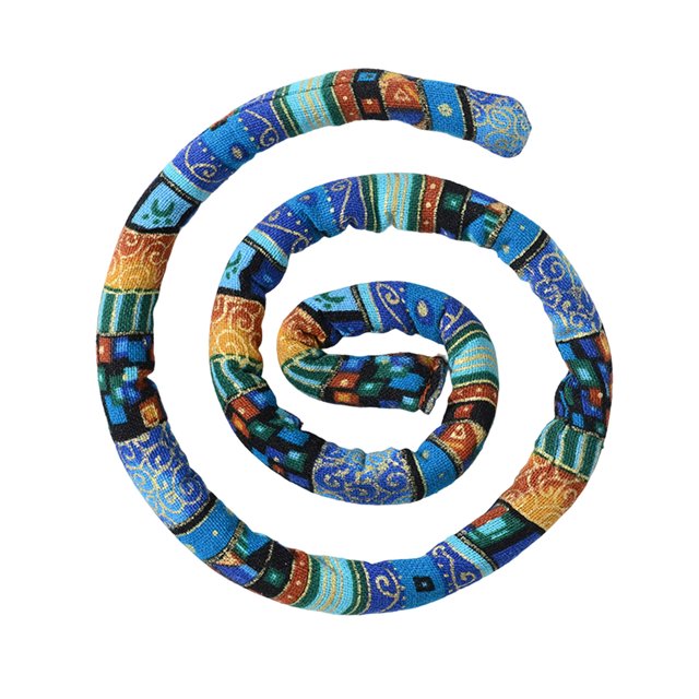 CSChome Ponytail Spiral Hair Rope Ethnic Style Retro Print Dreadlocks Hair Tie Handmade Flexible Iron Wire Embedded Bendable Ponytail Holder Hair Accessories