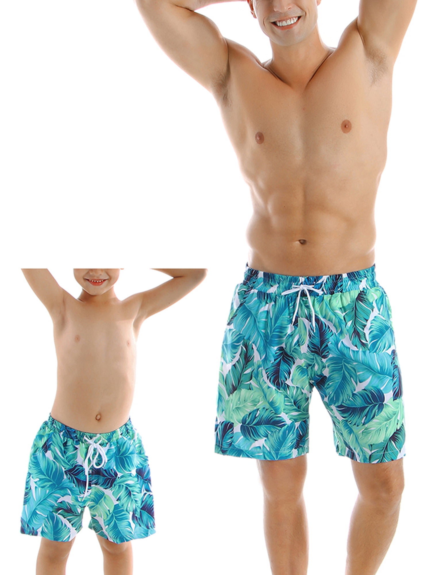 Mola Mola Green Paisley Boy Swim Shorts - Family Matching Swimwear 4