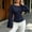 Dark Blue, variant on IUYRTFE Women's Striped Bell Sleeve Blouse Crew Neck Slim Fit Waisted Casual Fall Top