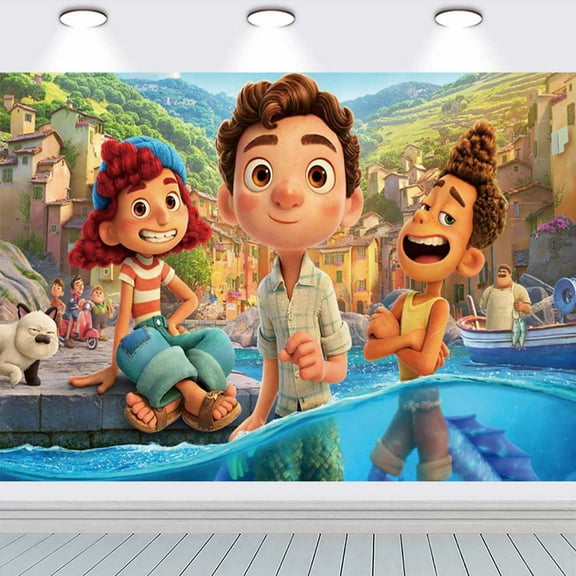 Luca Backdrop Banner Party Supplies Poster Movie Theme Background for Photography Birthday Decorations