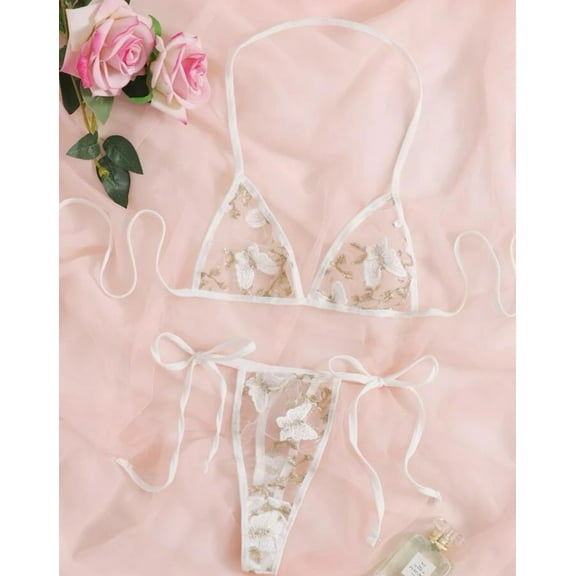 Bridal Lingerie Set Mesh Butterfly