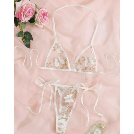 Bridal Lingerie Set Mesh Butterfly