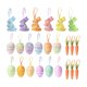 thumbnail image 1 of Adornos colgantes de Pascua, Material de espuma, manualidades decorativas DIY con lazo de cinta para ventana, puerta, accesorio de decoración de pared 25 pcs, 1 of 8