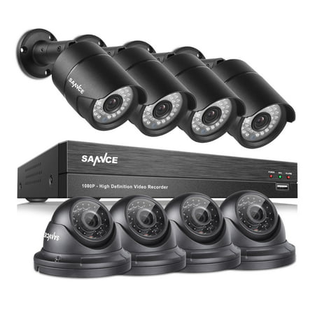 SANNCE 8 Channel 1080P AHD CCTV DVR Recorder with 8x 1920*1080p In/Outdoor Day Night IR-CUT Surveillance Video Security Camera System With NO Hard Drive