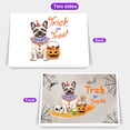 thumbnail image 2 of Trick or Treat French Bulldog Funny Mummy Cosplay Pumpkin Candy Basket 7x5in Folded Greeting Card Dog Lover Gifts Single Note Card with Envelope - 12016, 2 of 5