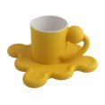 thumbnail image 1 of Taza y platillo de café de cerámica, vajilla nórdica de 8,5 para parejas, Amarillo Sunnimix taza de café, 1 of 8