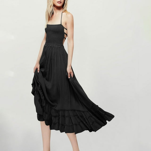 mfyjkho Vestidos de fiesta para mujer, Vestido corto estampado con cordones para mujer Vestidos largos para mujer l