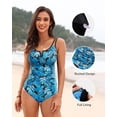 thumbnail image 3 of Traje de baño de una pieza Yonique Tummy Control V Wired Blue S, 3 of 4