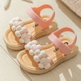 thumbnail image 2 of ZHOGXU Toddler Girls Sandals Fashionable Flower Sweet Soft Bottom Waterproof Indoor Outdoor Casual Comfortable Beach Sandals,Pink,4-4.5 Years, 2 of 7