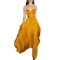thumbnail image 2 of SAYOO Vestido largo para mujer, correa de espagueti, sin mangas, sin espalda, con cuello en V y plisado SAYOO Moda, 2 of 10