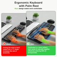 Wireless Keyboard and Mouse Combo, 2.4G Ergonomic Wave Keys ...