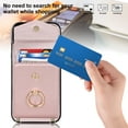 thumbnail image 4 of Nalacover Wallet Case for iPhone 12 Pro / iPhone 12 6.1", PU Leather Shoulder Strap Lanyard Crossbody Card Slot Magnetic Cover with RFID Blocking Ring Holder Kickstand Soft TPU Bumper Case,Rosegold, 4 of 9