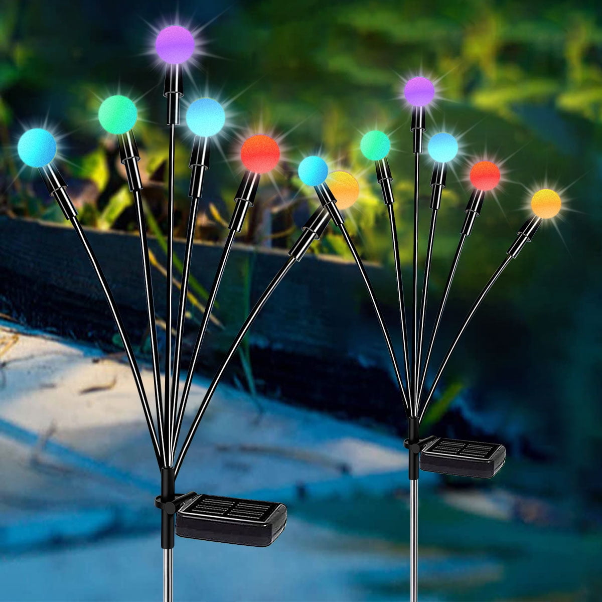 Waterproof Solar Garden Lights, Starburst Swaying Light Swaying When