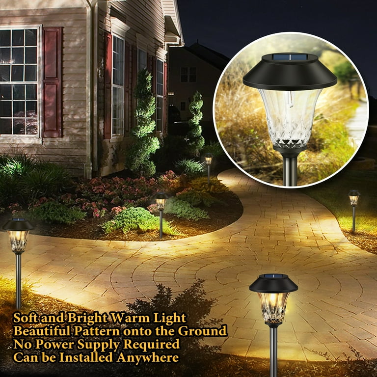 Solar Pathway Lights 8 Pack Outdoor Decorative Solar Garden Yard Lights Waterproof Auto on off Solar Landscape Lights for Lawn Patio Yard Garden