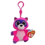 Roxie Pink Raccoon Beanie Boo Clip - Stuffed Animal by Ty (36614)