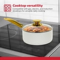 thumbnail image 3 of Holstein Housewares 2.5 Qt Nonstick Ceramic Saucepan with Gold Stainless Steel Handle, White and Gold, 3 of 9