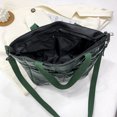 thumbnail image 2 of Bolso Bandolera Bolso de mensajero de nylon acolchada espacial Bolso cruzada con cremallera de color sólido (Verde), 2 of 5