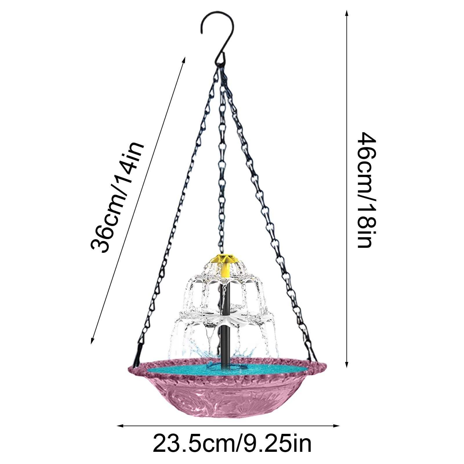 Hanging Bird Bath for Outdoors, Solar Powered Humming Bird Feeder for Wild Birds, Transparent Bird Feeder for Balcony or Garden
