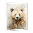 thumbnail image 2 of Designart "Minimalist Icy Bear Artistry I" Animals Bear Picture Framed Wall Art Living Room, 2 of 5