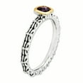 thumbnail image 3 of Checker-Cut Rhodolite Garnet Sterling Silver and 14kt Gold Ring, 3 of 7
