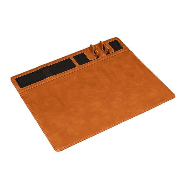 Alfombrilla de Ratón para Juegos de 15 W con Carga Inalámbrica, de Piel Sintética Marrón, para Escritorio de Oficina y Hogar
