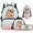 Capybara Ice Cream, variant on Binienty 4 Piece Bookbag School Backpack Set, with Lunch Tote Bag, Pen Case, Water Bottle Carrier, Large Capacity for School Picnic Travel