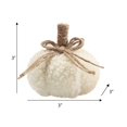 thumbnail image 2 of Way To Celebrate Sherpa Pumpkin Decoration, Diameter 3 inch, Cream colour, 2 of 4