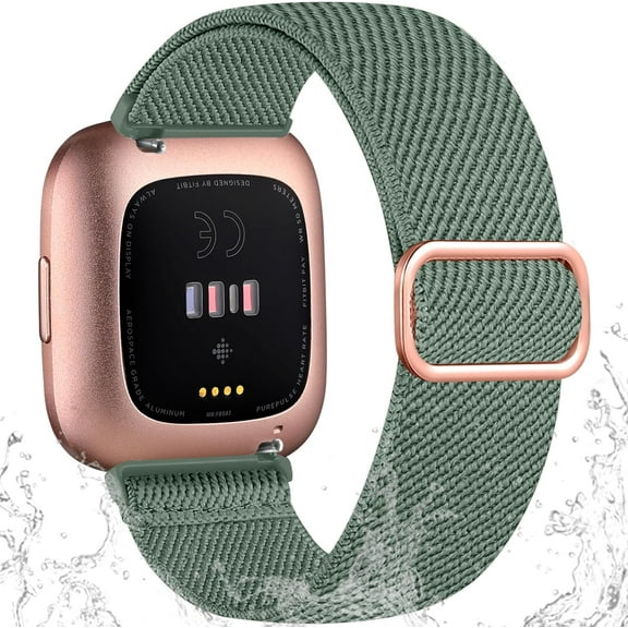 REQO Stretchy Bands Compatible with Fitbit Versa 2 / Versa/Lite/SE Bands for Women Men, Water-Resistant Adjustable Elastic Nylon Solo Loop Soft Sport Replacement Wristbands Strap